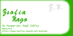 zsofia mago business card